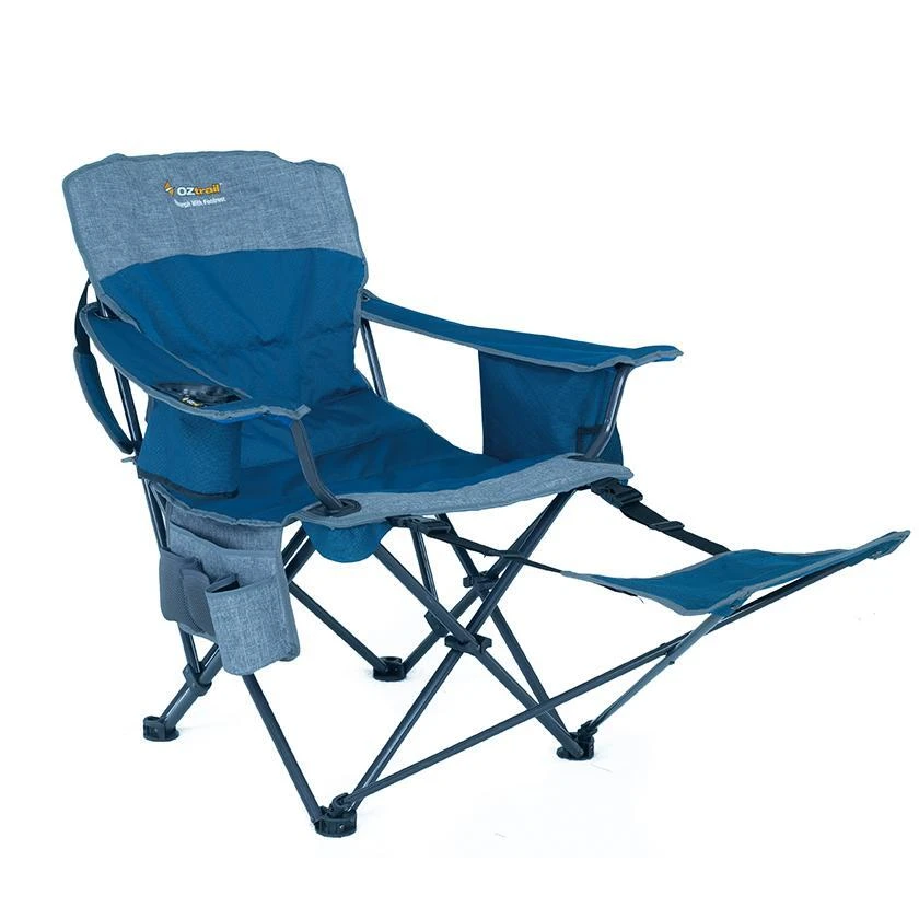 OZTRAIL Monarch Arm Chair With Footrest - Blue 1 OZTRAIL Monarch Arm Chair With Footrest - Blue