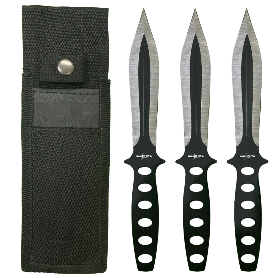 SICUT Throwing Knife Set Of 3 - Black 1 SICUT Throwing Knife Set Of 3 - Black